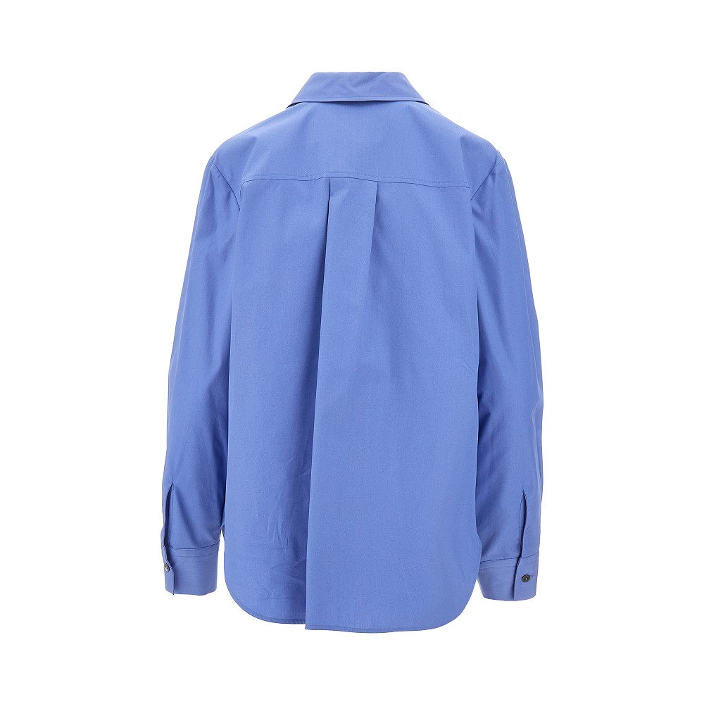 Poplin shirt with lace inserts