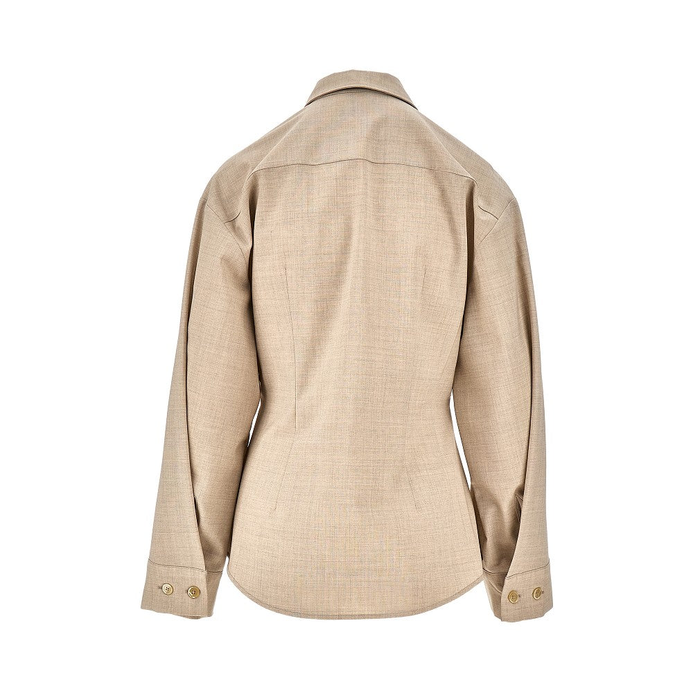 Camicia in lana stretch