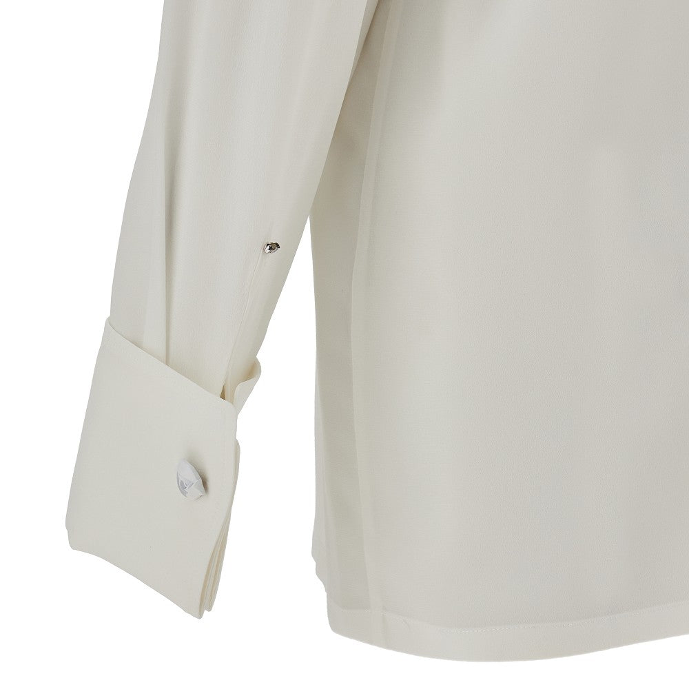 Silk shirt with bow collar