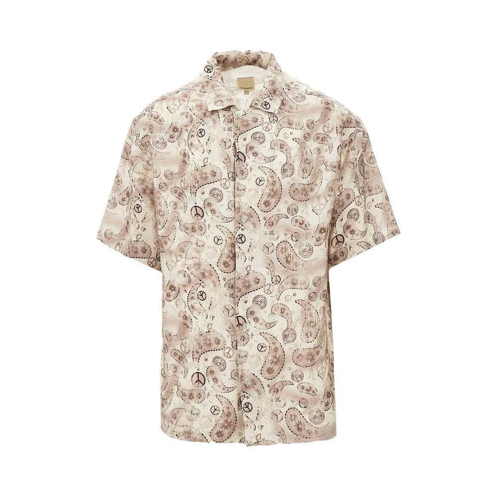 ASV Peace print viscose and linen blend shirt