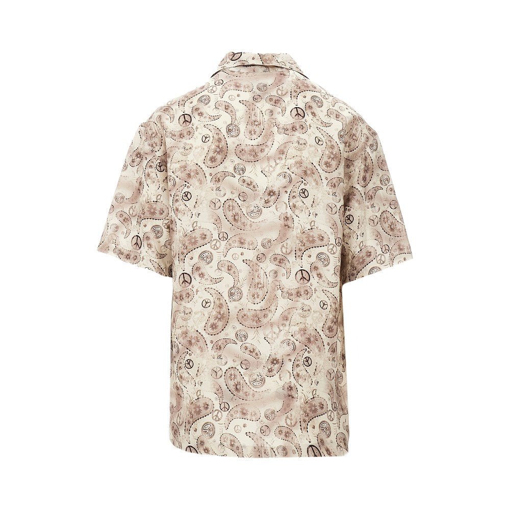 ASV Peace print viscose and linen blend shirt