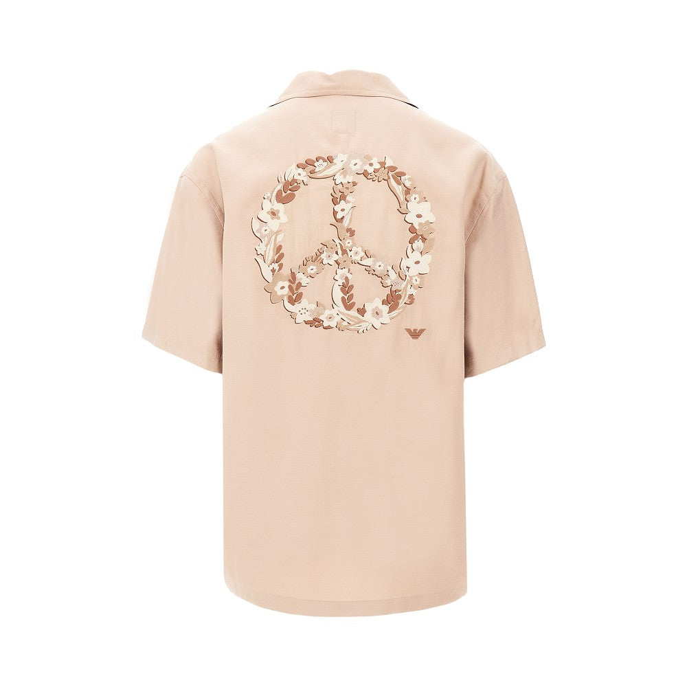 Camicia in misto modal con ricamo Peace