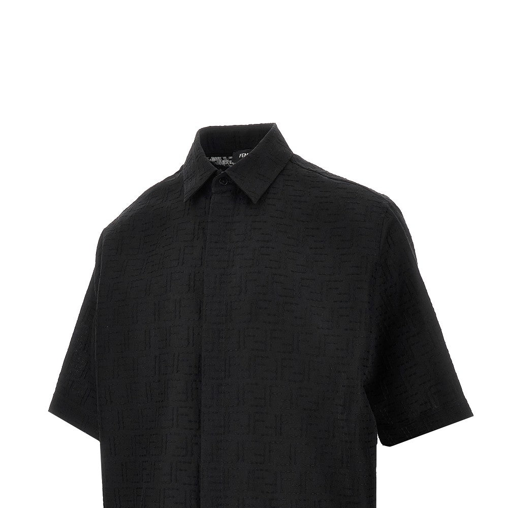FF jacquard linen-blend shirt