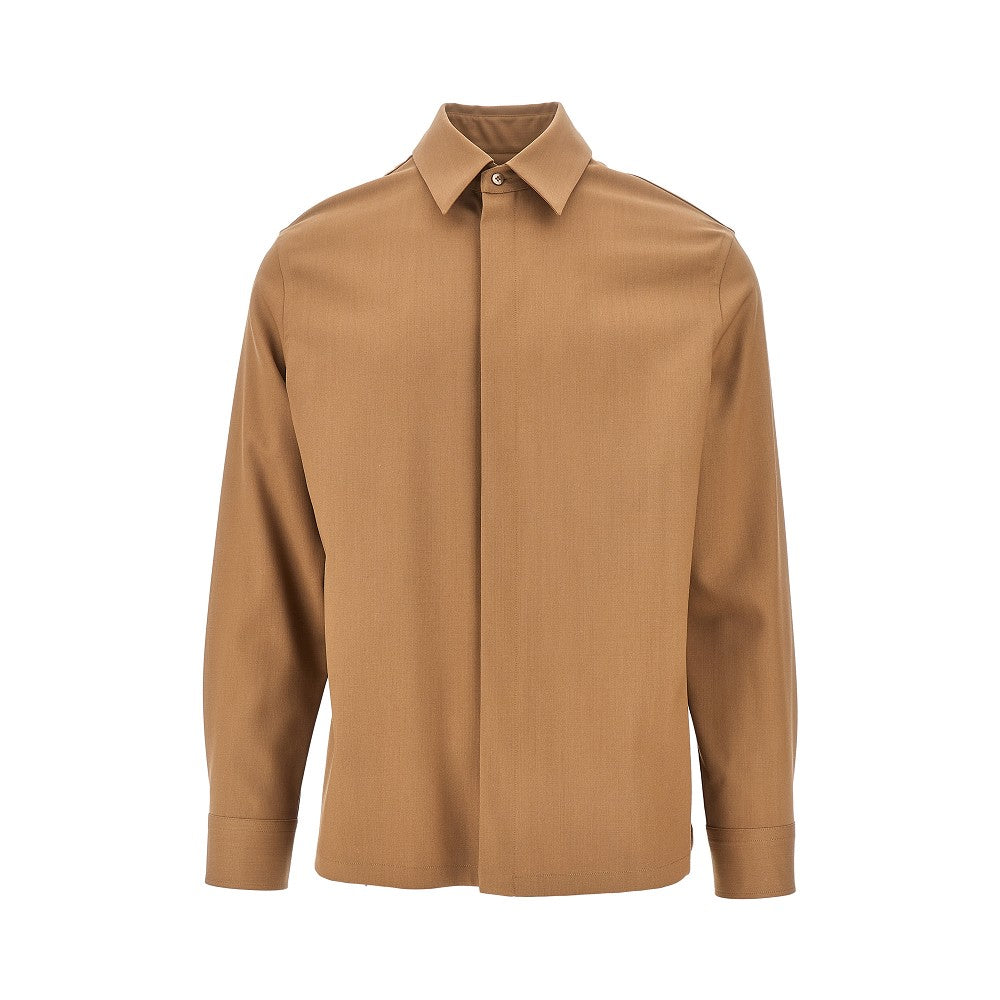 Wool gabardine shirt