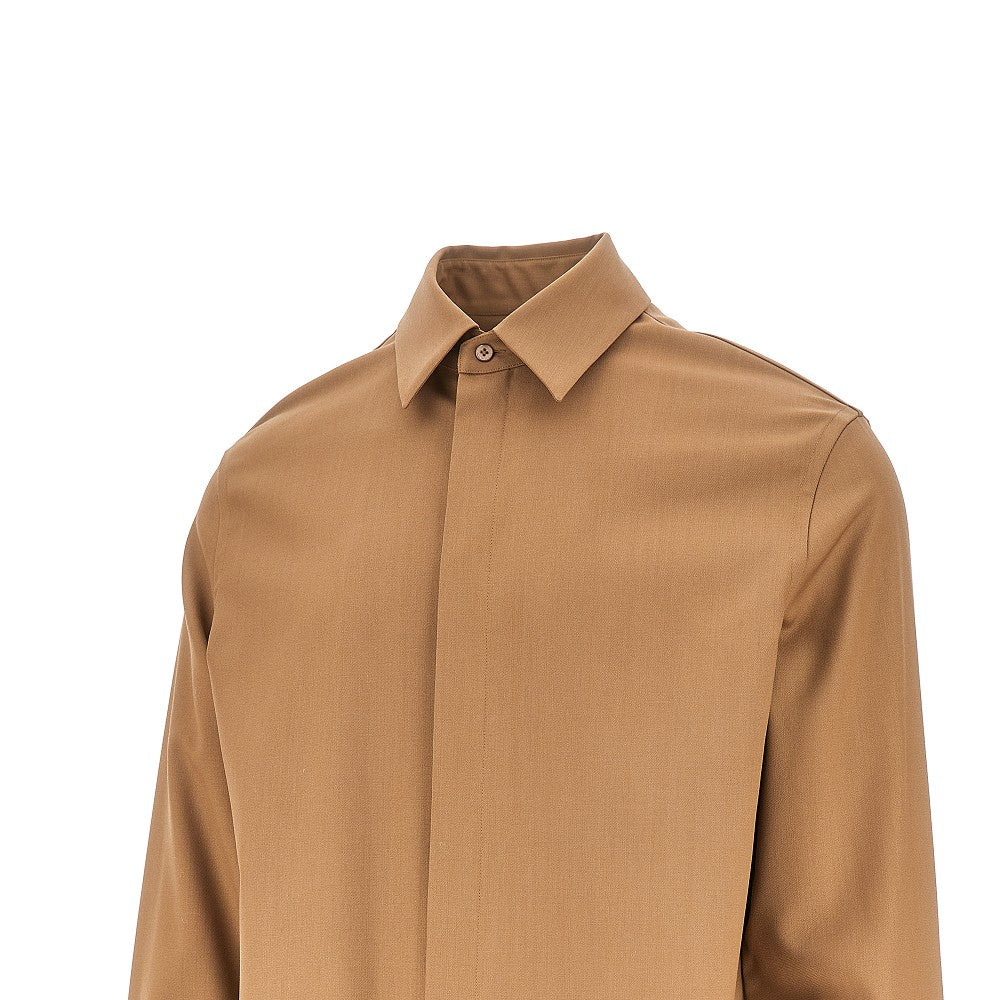 Wool gabardine shirt