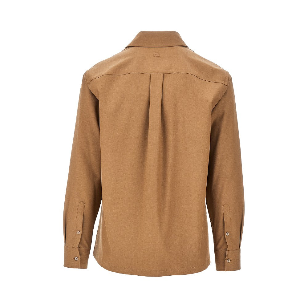 Wool gabardine shirt