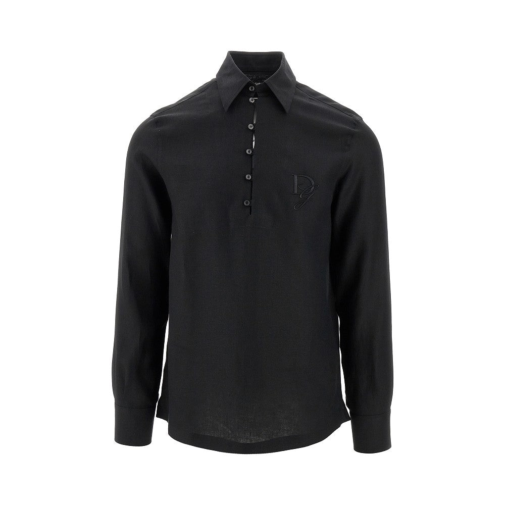 Camicia in lino con ricamo DG