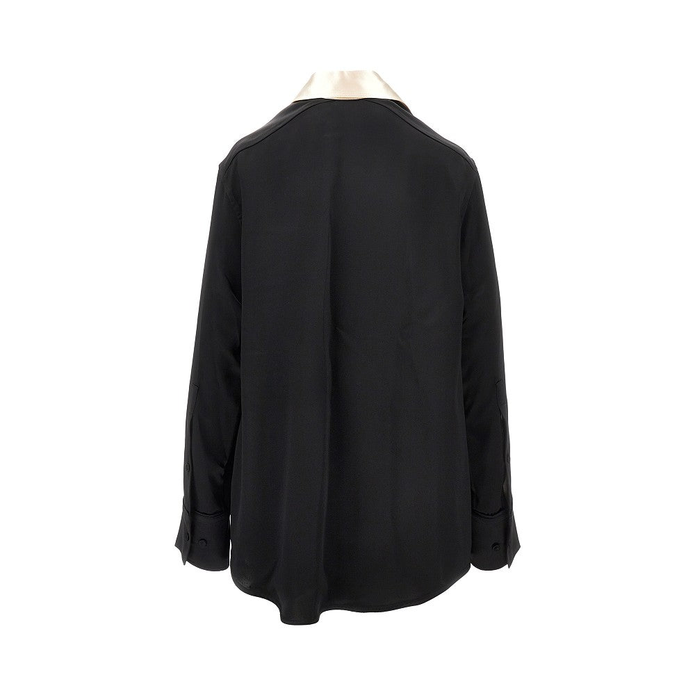 Satin shirt with contrasting collar