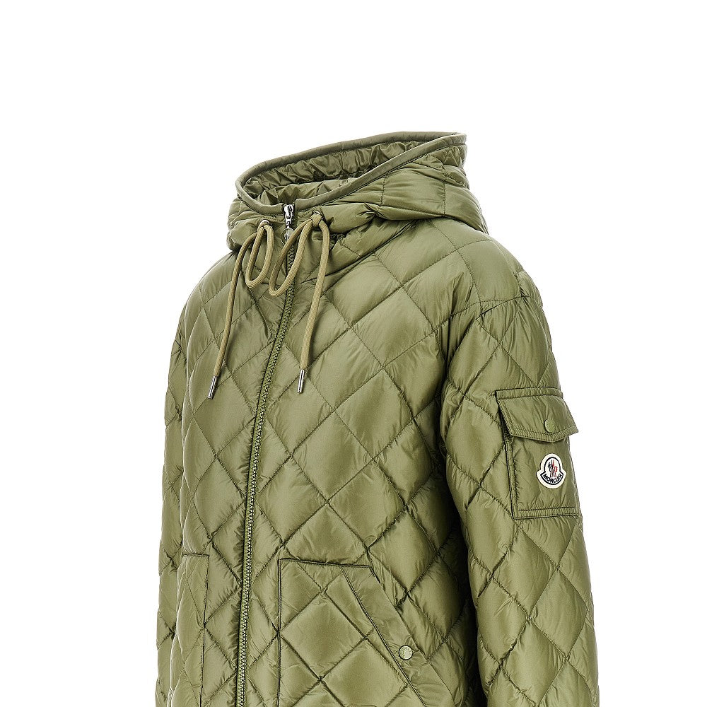 Diamond-quilted down jacket
