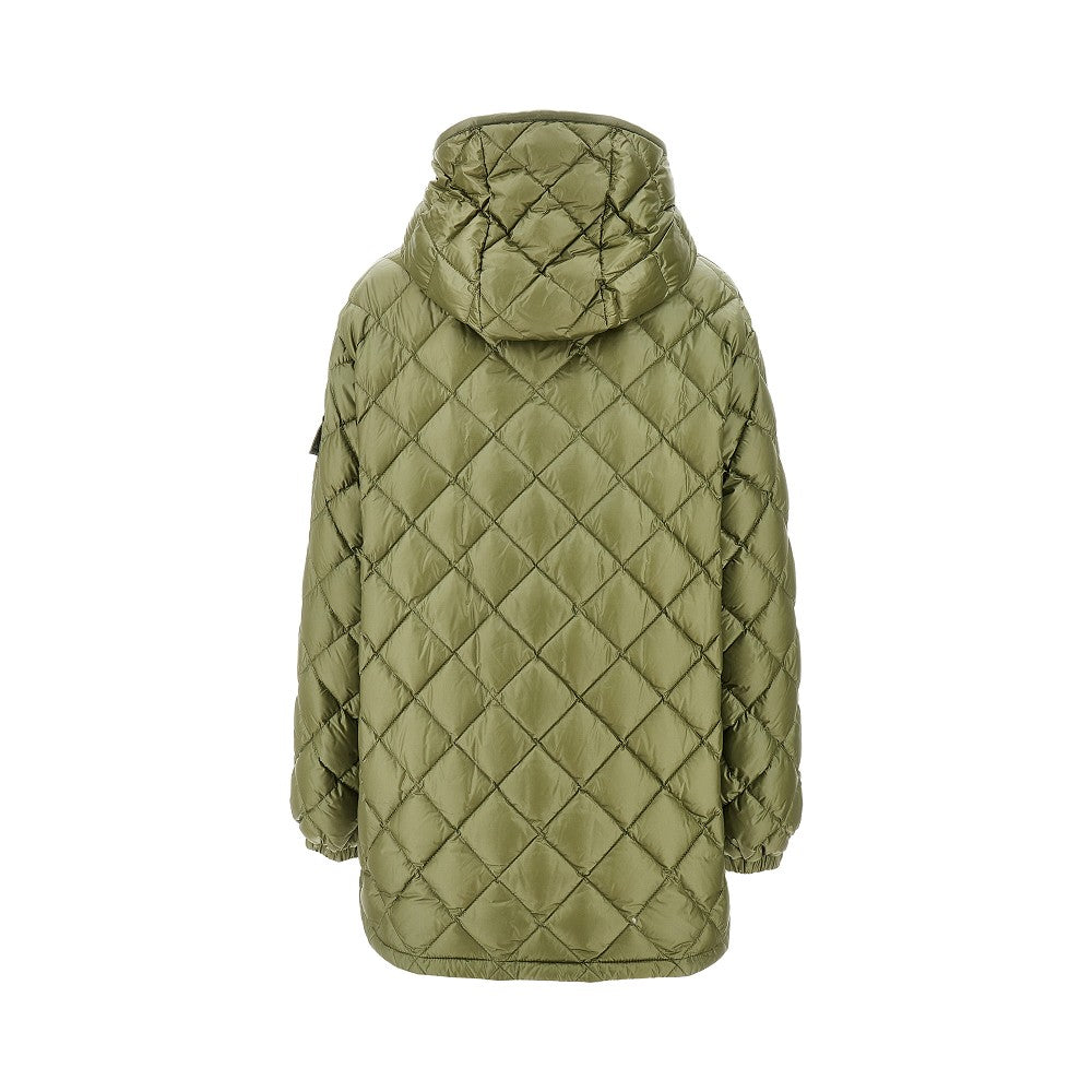 Diamond-quilted down jacket