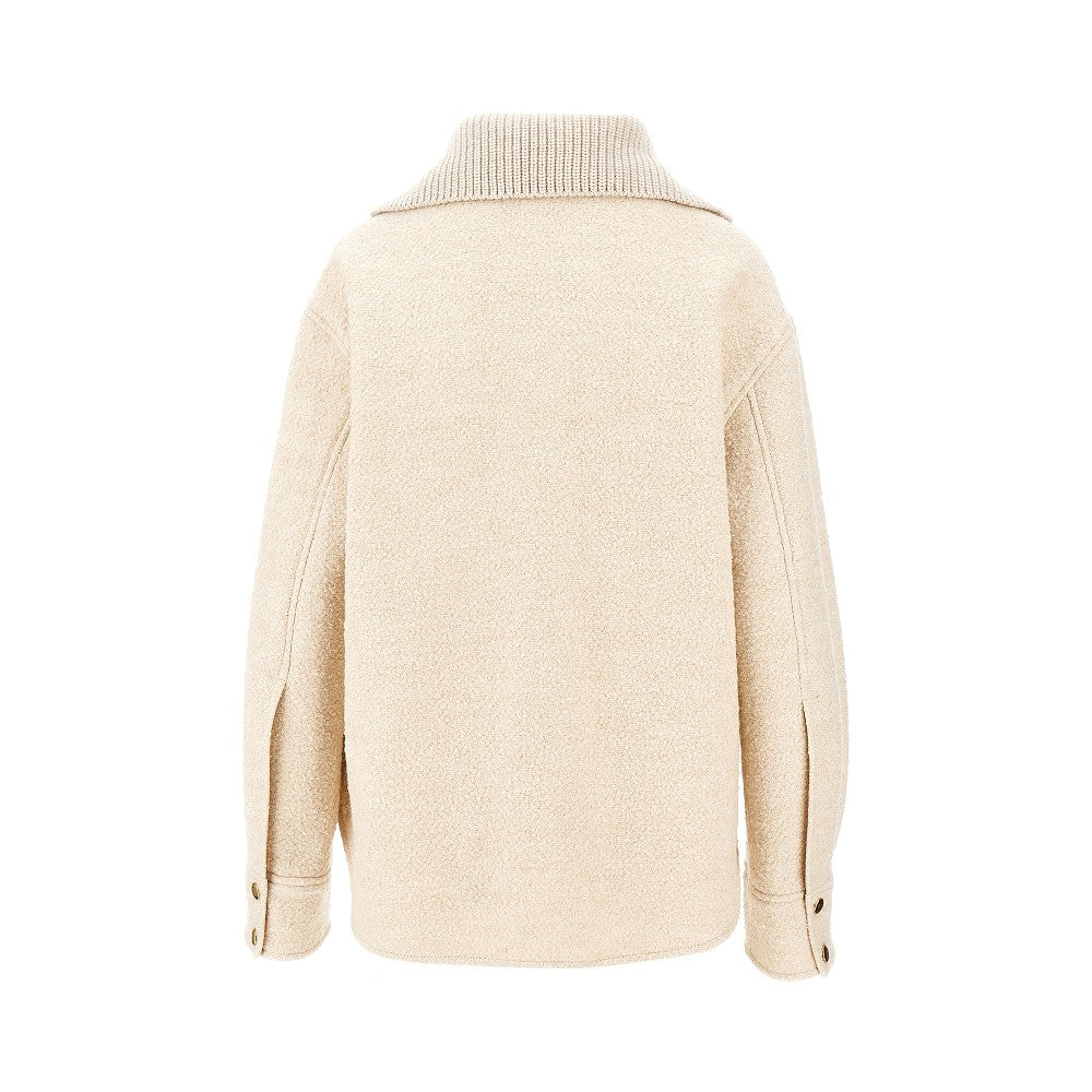 Bouclé knit full-zip cardigan