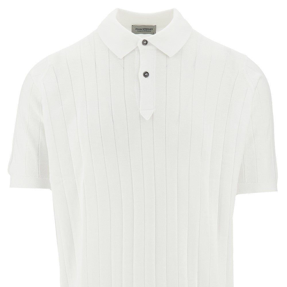 'Leeshaw' ribbed knit polo shirt