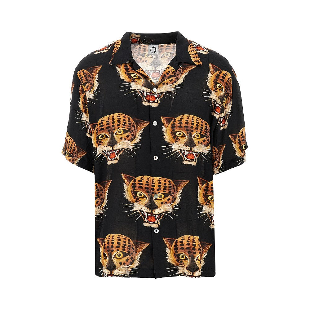 Camicia in crepe 'Leopardo Head'