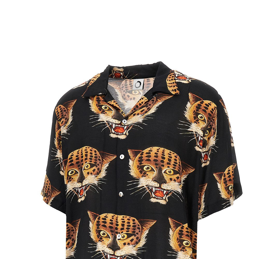 Camicia in crepe 'Leopardo Head'