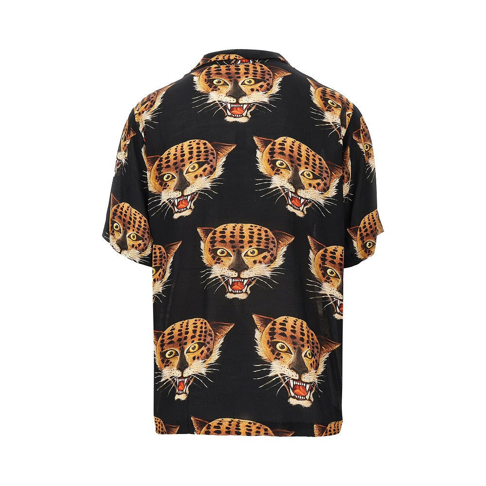 Camicia in crepe 'Leopardo Head'