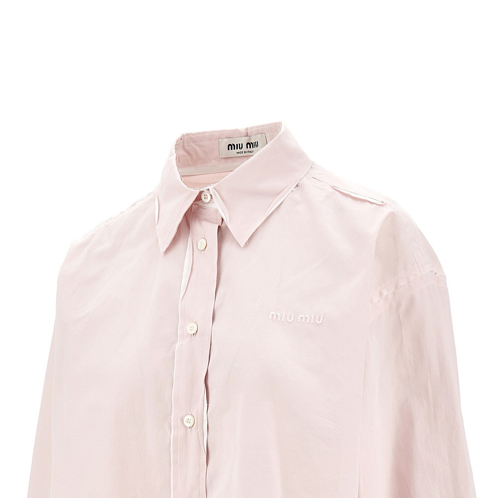 Raw-cut poplin shirt