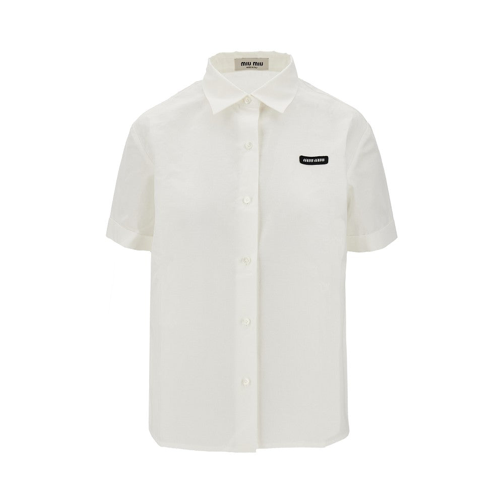 Slubbed poplin short-sleeved shirt