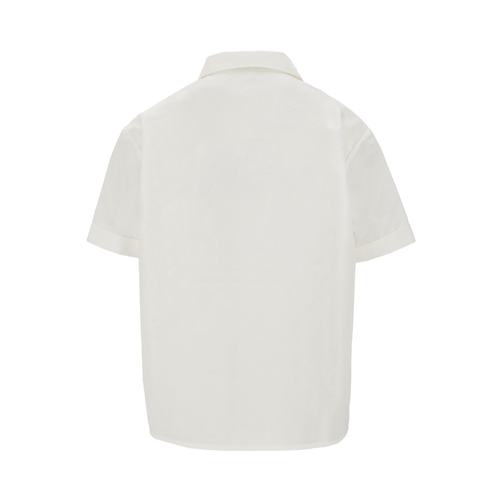 Slubbed poplin short-sleeved shirt