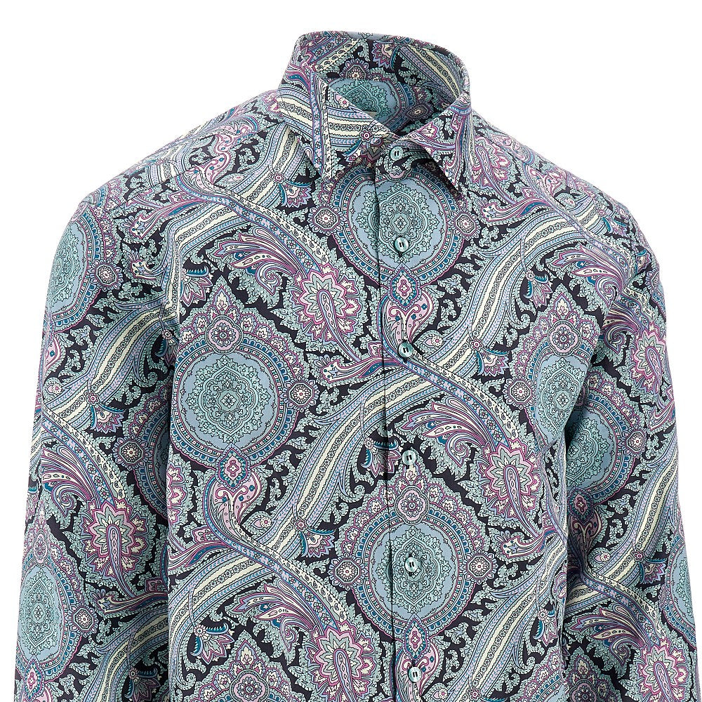 Camicia in cotone con motivo paisley