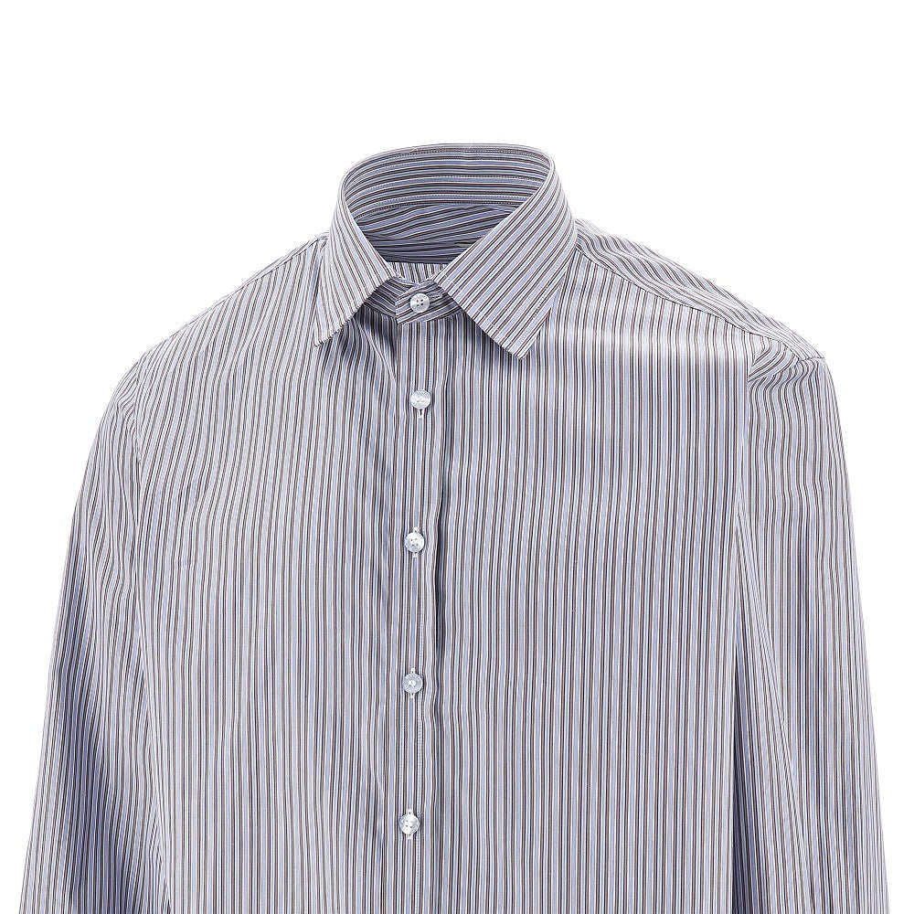 Striped jacquard cotton shirt