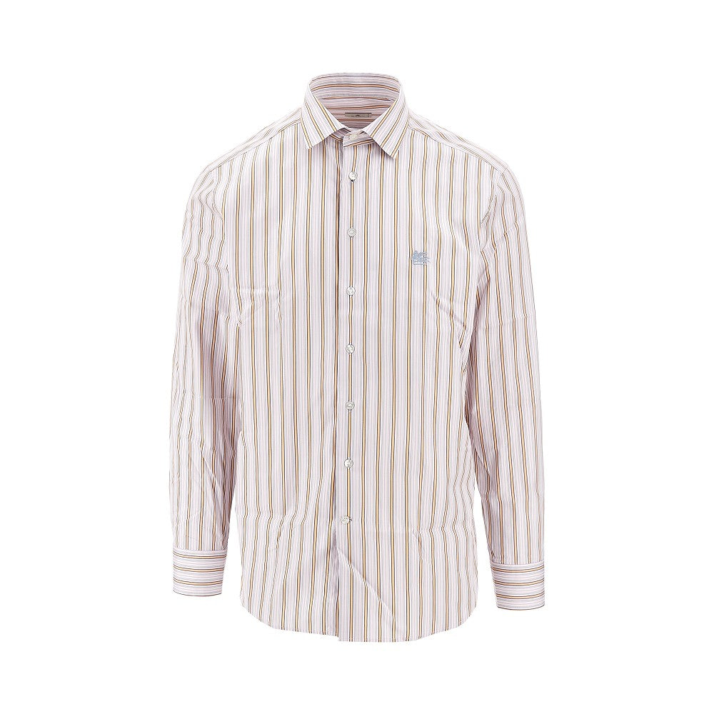 Camicia in popeline a righe con logo Pegaso