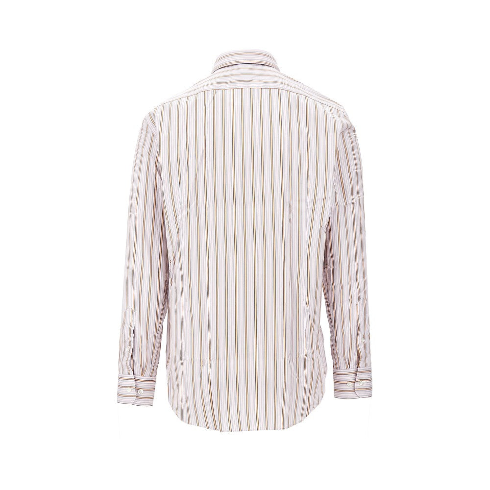 Striped poplin shirt with Pegaso logo