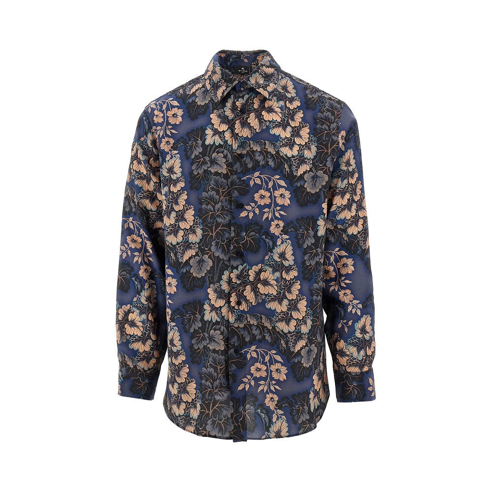 Camicia in seta floreale
