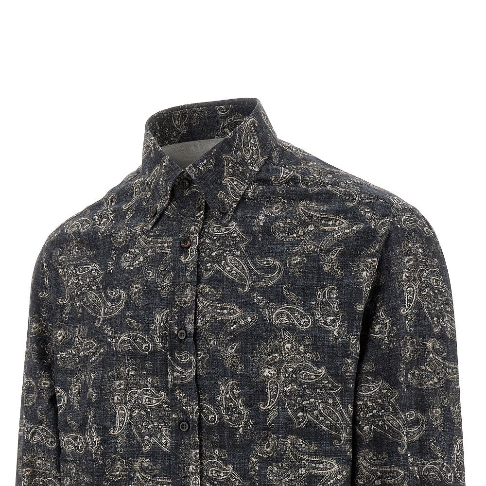 Camicia Basic Fit in tela Paisley