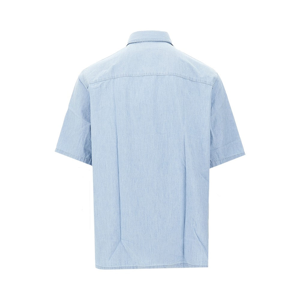 Chambray short-sleeved shirt