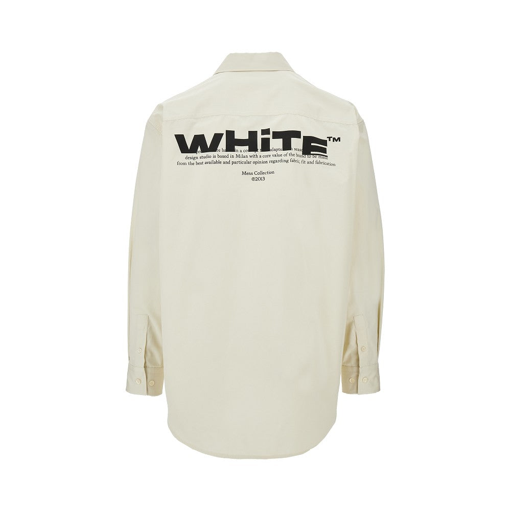Camicia oversize in popeline con stampa OFF