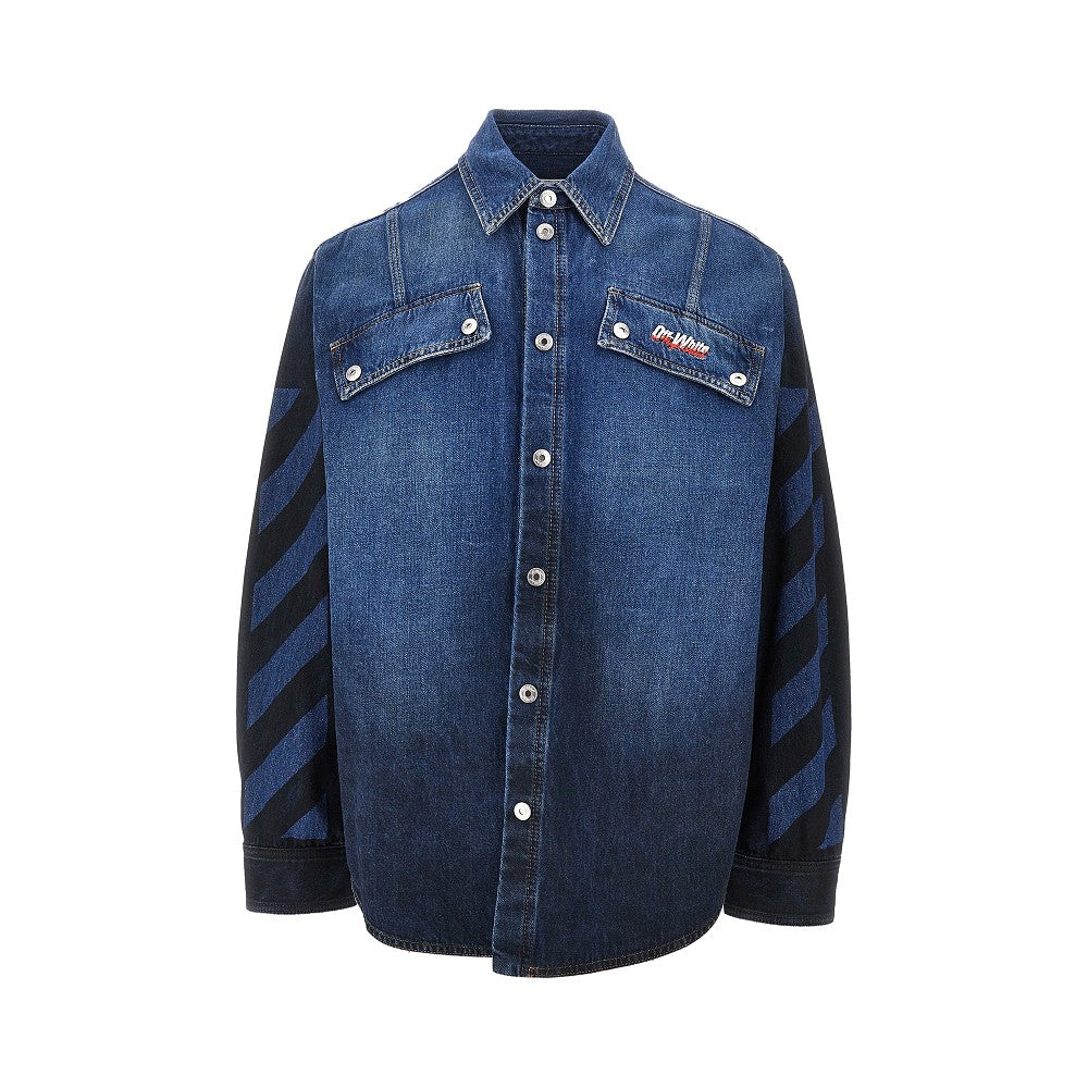 Camicia in denim 'Spray Diag'