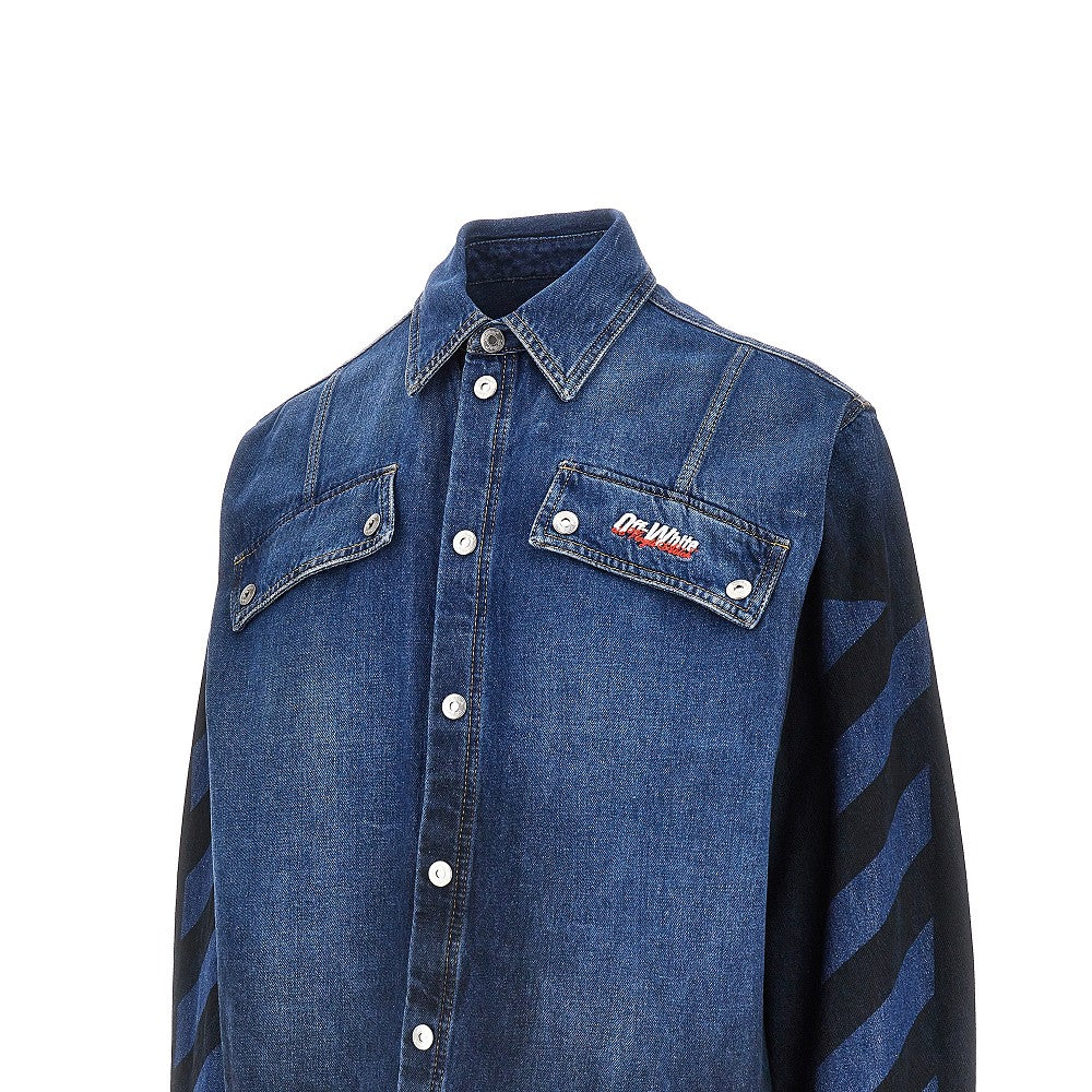 Camicia in denim 'Spray Diag'