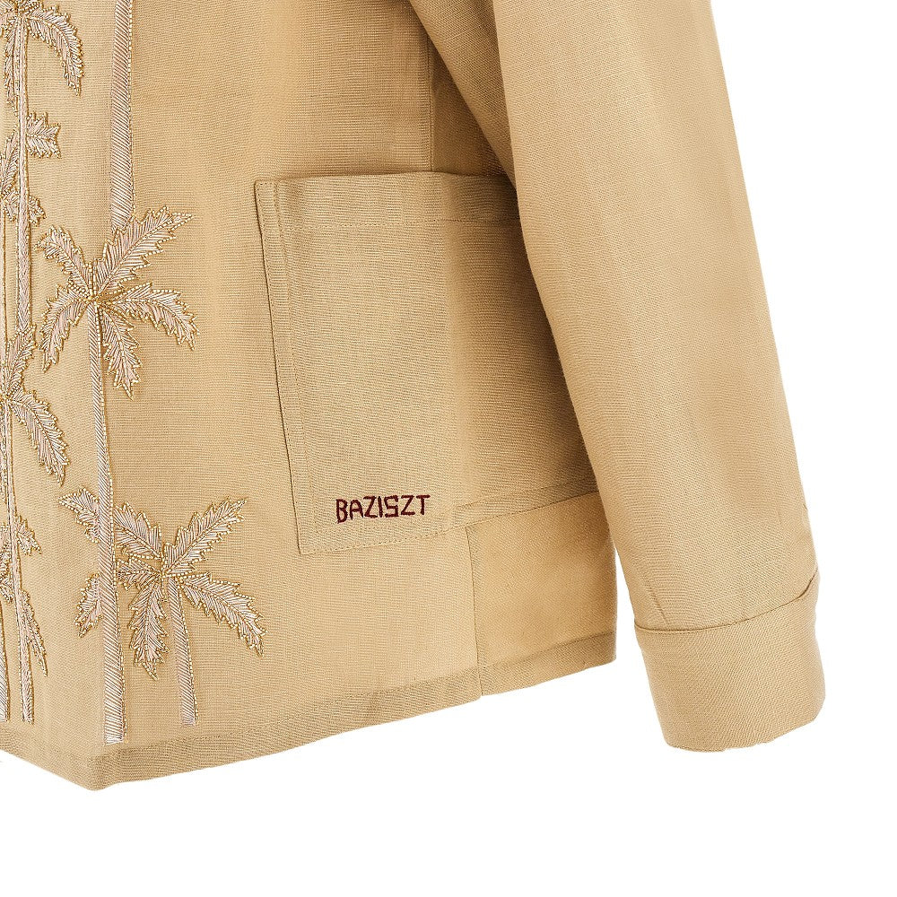'Palm Groove' embroidered shirt