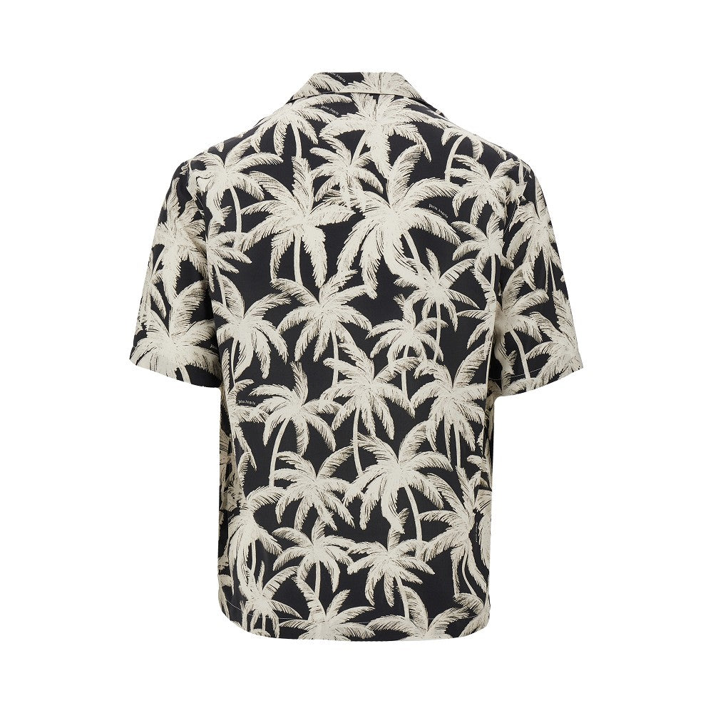 Camicia in viscosa con motivo &#39;Palms&#39;