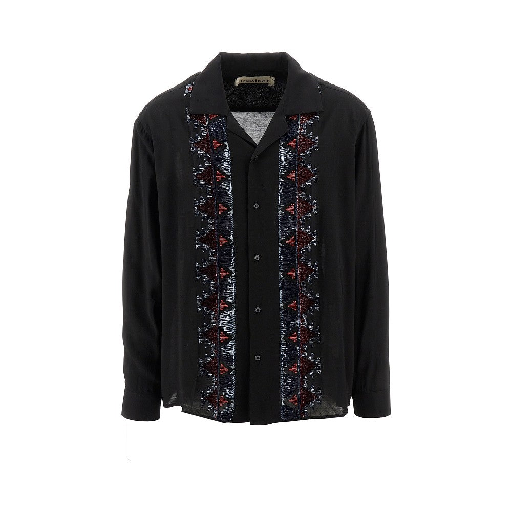 Hand-embroidered cotton shirt