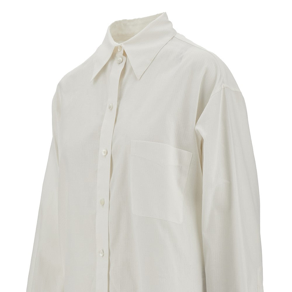 Camicia oversize in cotone jacquard