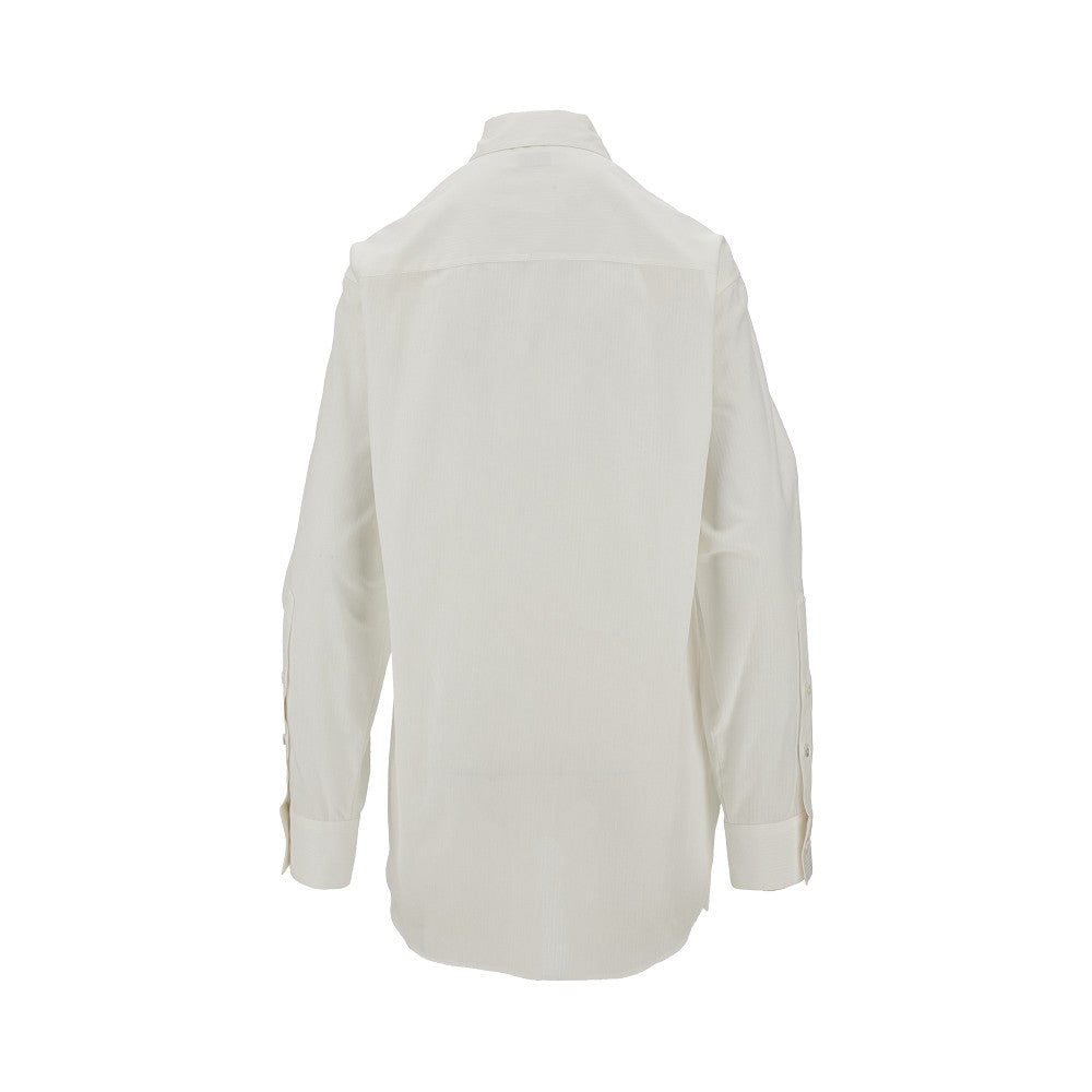 Camicia oversize in cotone jacquard