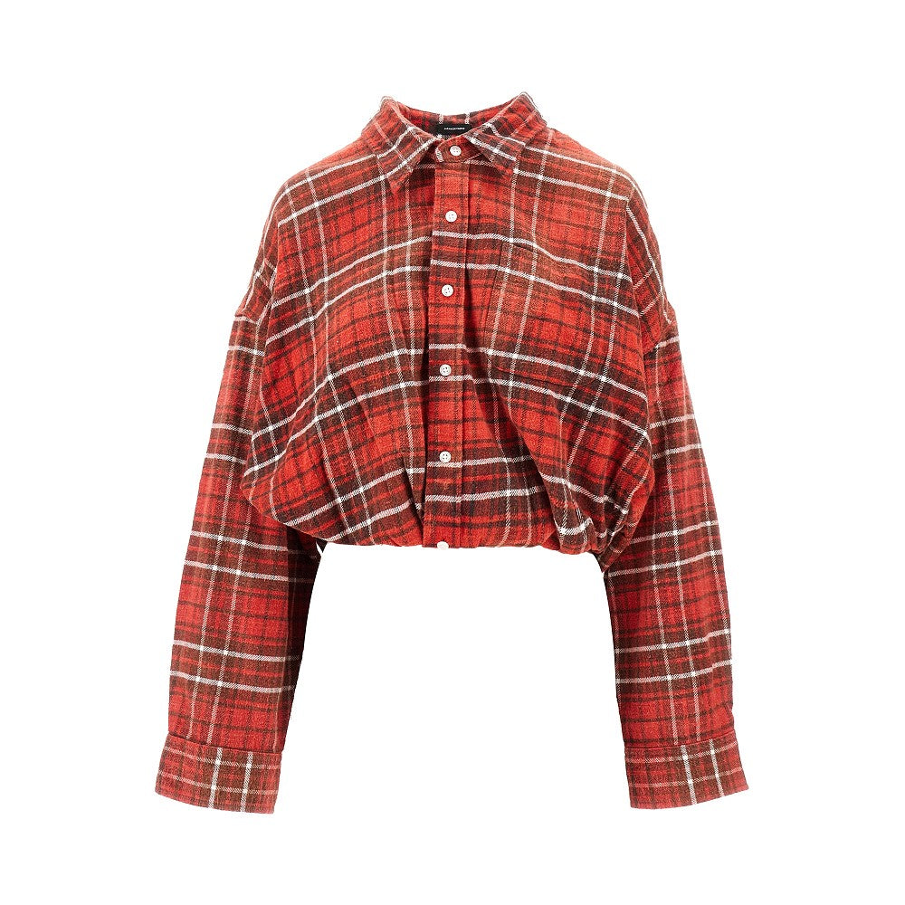 Camicia Crossover Bubble in flanella