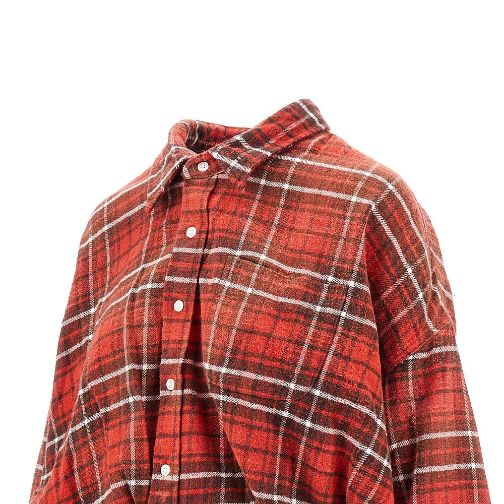 Camicia Crossover Bubble in flanella