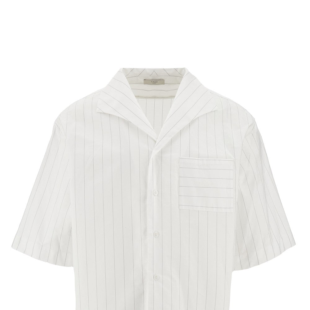 Pinstriped poplin bowling shirt
