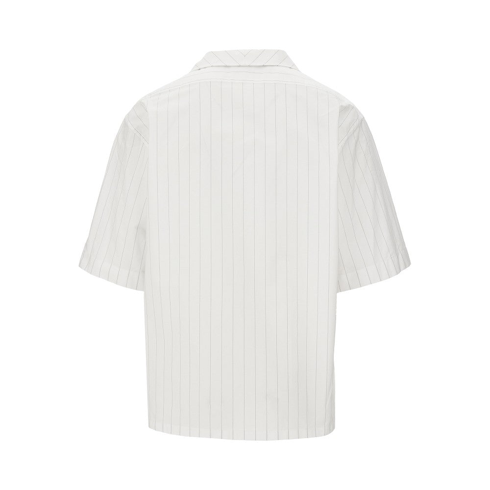 Pinstriped poplin bowling shirt