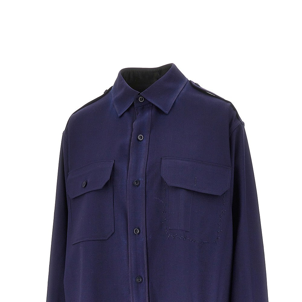 Camicia oversize in lana