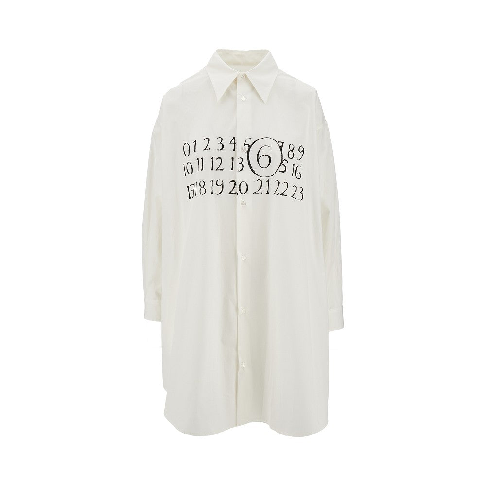 Abito camicia in popeline con stampa logo