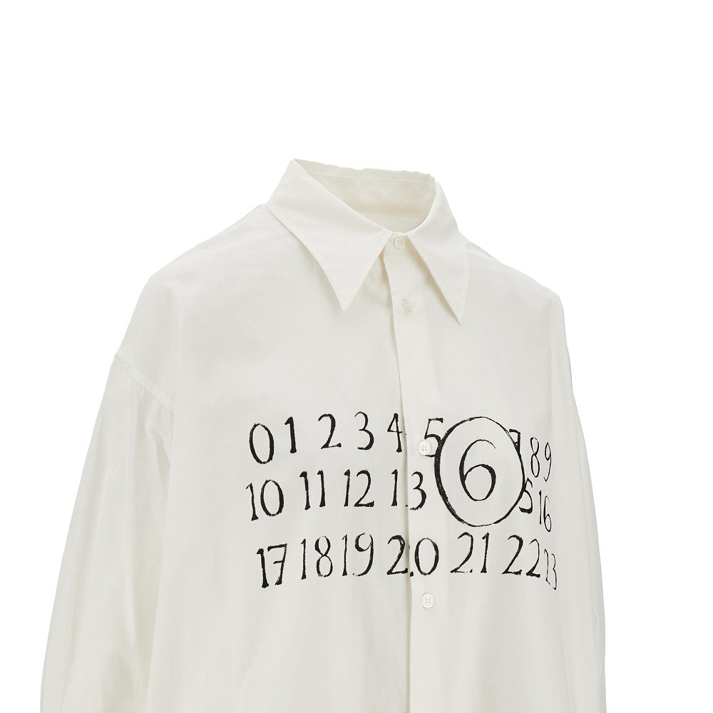 Abito camicia in popeline con stampa logo