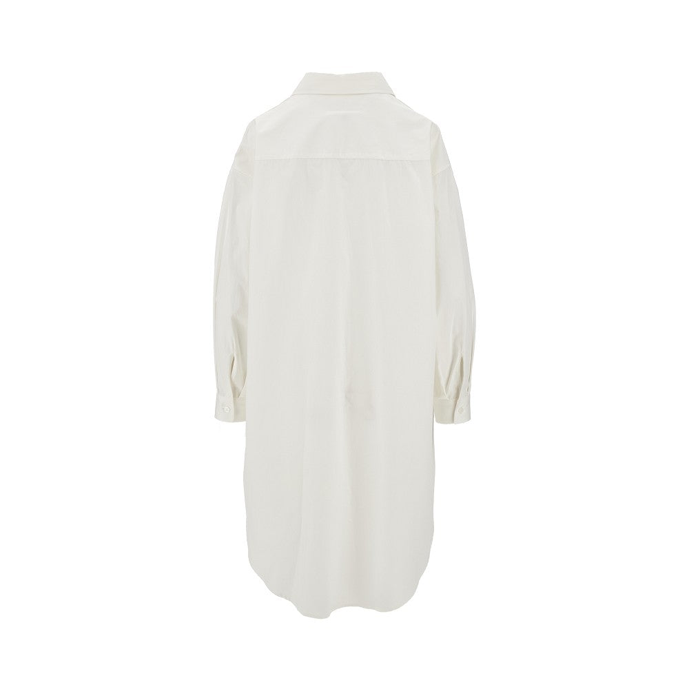 Abito camicia in popeline con stampa logo