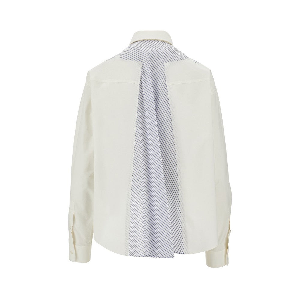 Striped inlay cropped shirt