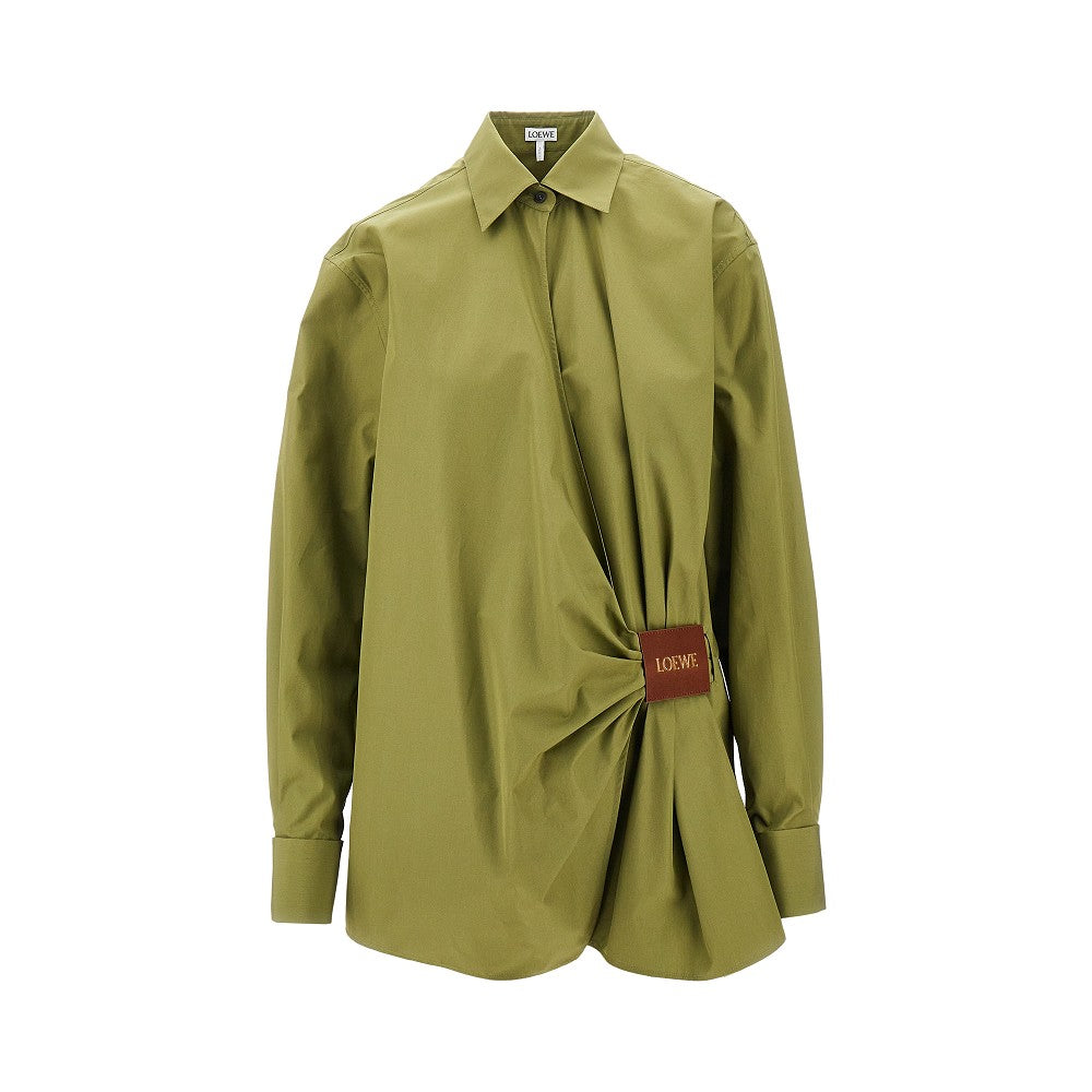 Draped poplin shirt
