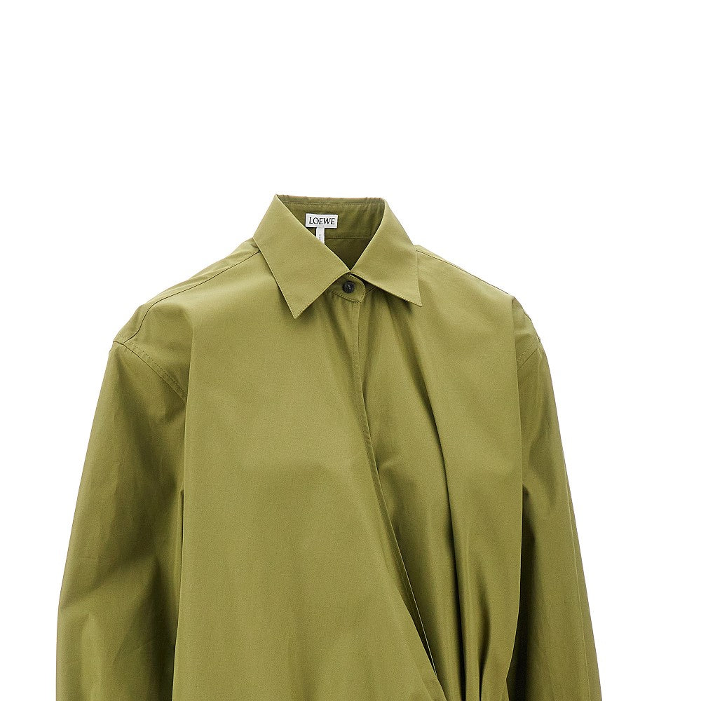Draped poplin shirt