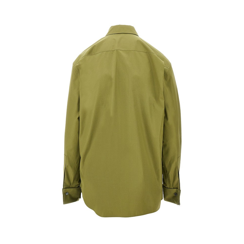 Draped poplin shirt