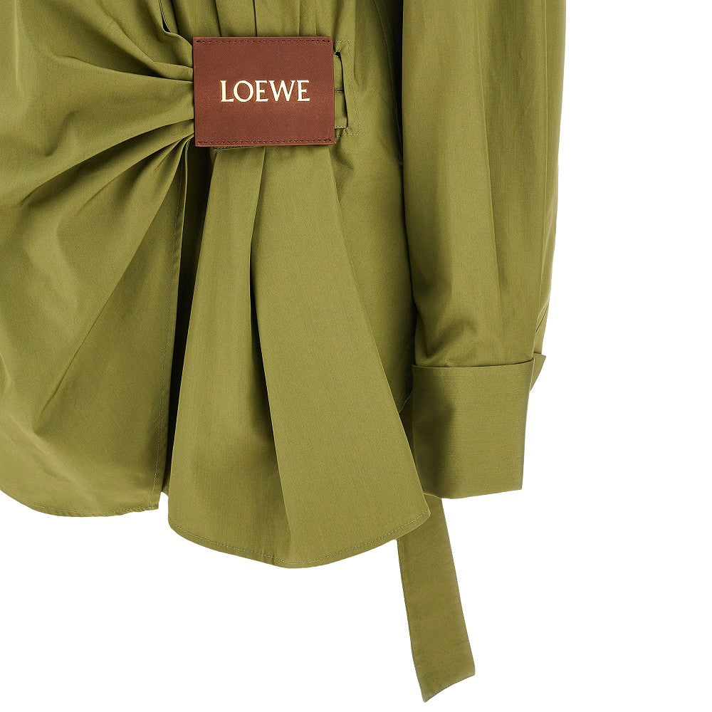 Draped poplin shirt